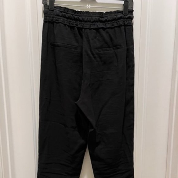 ZARA High-Waisted Paper Bag Pants, Black, Small - Picture 5 of 9